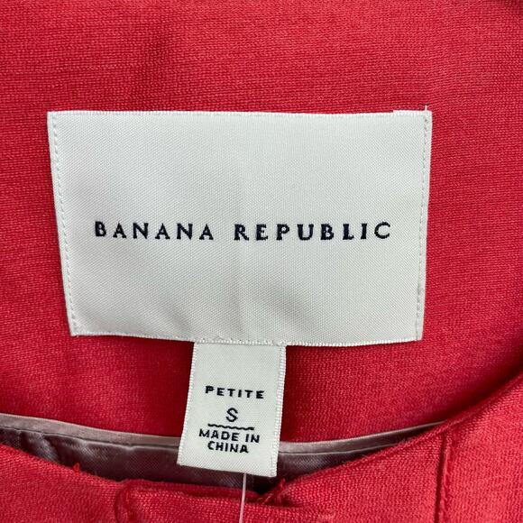 Banana Republic Full Zip Jacket Silk Tunic Long Suit Coral Small Petite NWT - Picture 10 of 11
